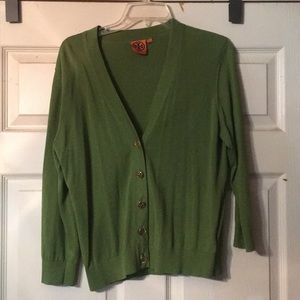 Like new lime green Tory Burch cardigan
